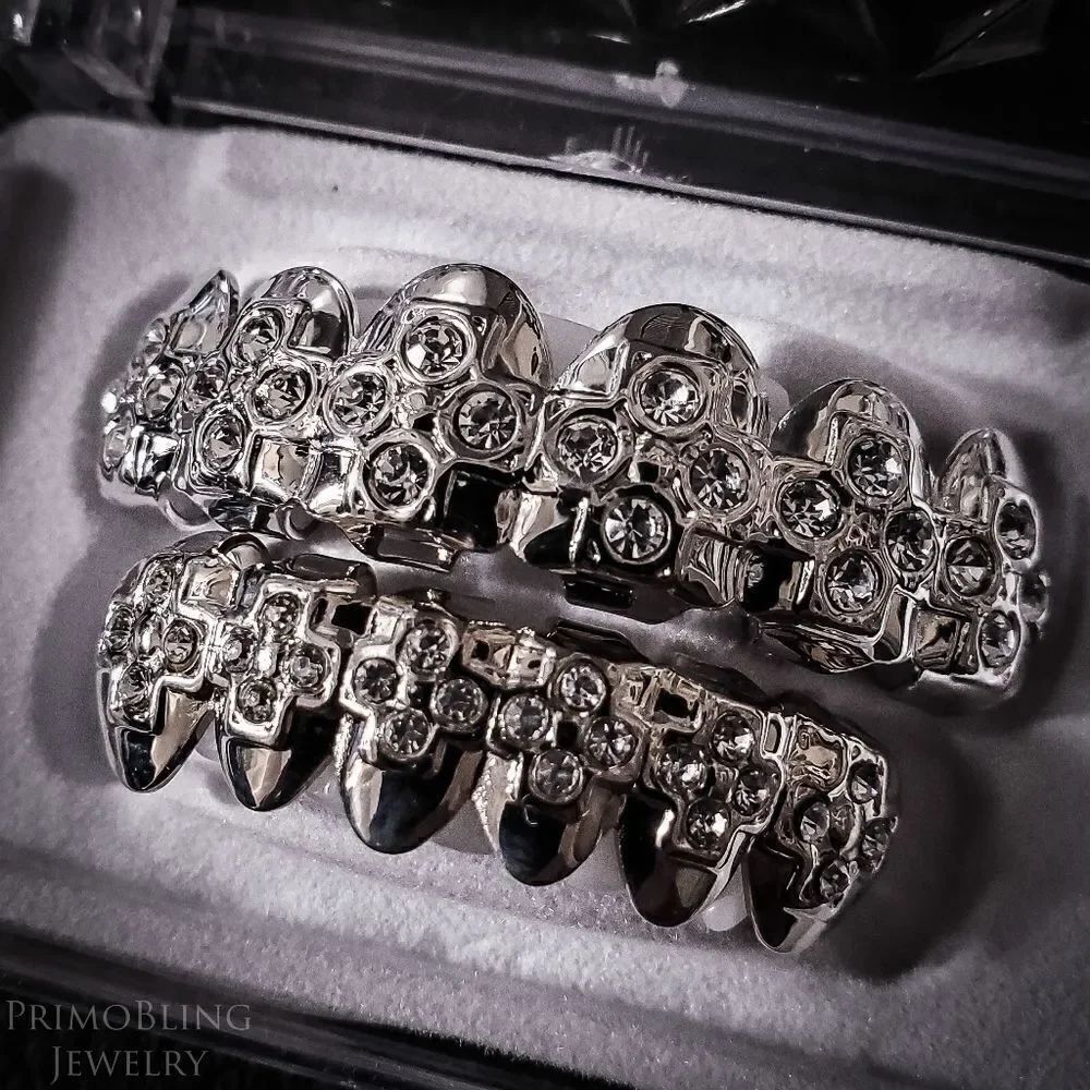 Silver Ice Cross Grillz Set